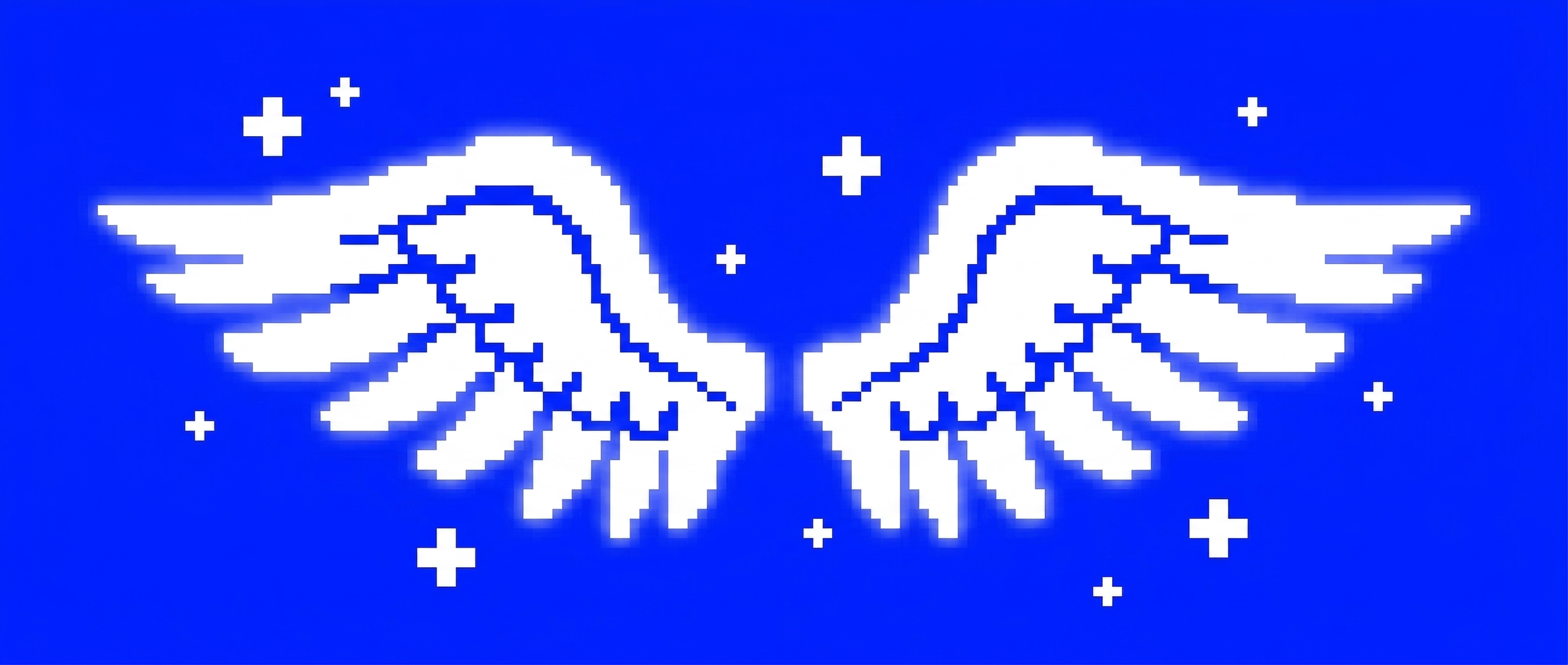 Pixel art angel wings