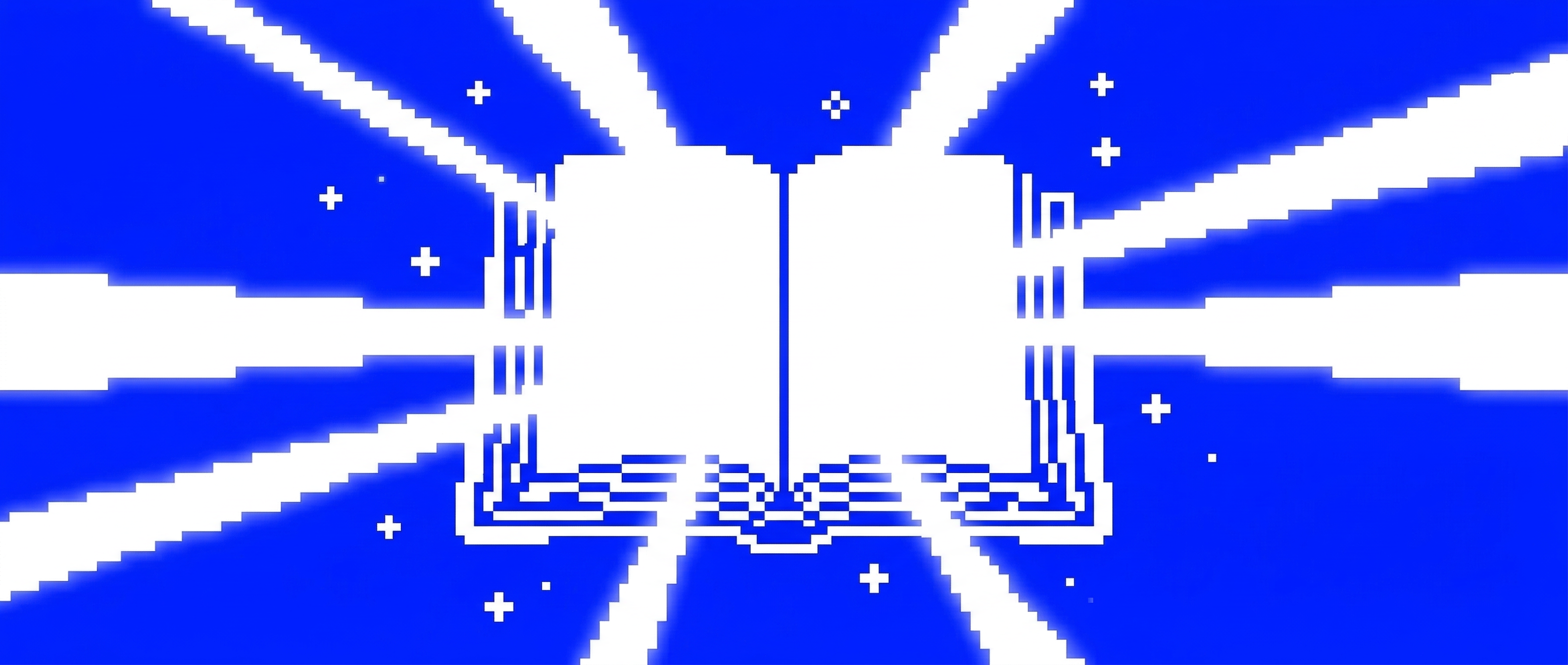 Pixel art radiating book